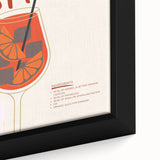 Extra large black wall art featuring colorful, textured food and drinks on framed canvas, ideal for living room decor.
