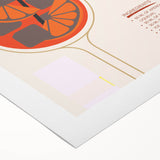 Art Deco poster featuring a stylized cocktail, in vibrant red and black tones, on rolled canvas.