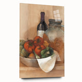 Large abstract wall art featuring vibrant fruits on acrylic glass, ideal for bedroom or dining room decor.