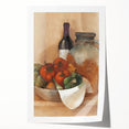 Rolled print of colorful fruit illustrations on a white background, suited for art wall dining room or kitchen.