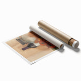 Extra large rolled print featuring an array of vibrant fruits and floral elements, ideal for classy bathroom wall art.