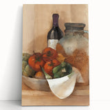 Black and white stretched canvas featuring assorted fruits, ideal for kitchen wall art or bedroom decor.
