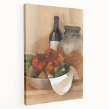 Large canvas print of assorted fruits in vibrant colors, ideal for kitchen wall art.