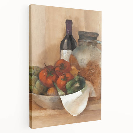 Large canvas print of assorted fruits in vibrant colors, ideal for kitchen wall art.