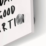 Large abstract wall art on acrylic glass featuring mid-century modernist colorful geometric shapes.