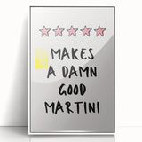 Acrylic print of a food-themed art deco poster in black and white, ideal for modern kitchen decor.