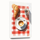 Large abstract wall art featuring assorted pastries in soft pastel tones on acrylic glass.