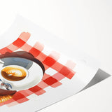 Extra large rolled print featuring a variety of pastries in soft pastel colors.