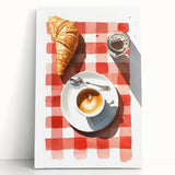 Black and white photo of assorted pastries on a stretched canvas, ideal for kitchen wall art.
