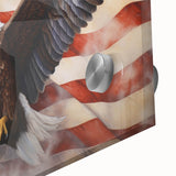 Soaring Eagle & USA Flag - American Flag Wall Art