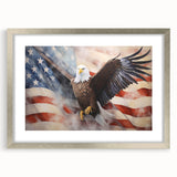 Soaring Eagle & USA Flag - American Flag Wall Art