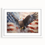 Soaring Eagle & USA Flag - American Flag Wall Art
