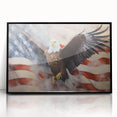Soaring Eagle & USA Flag - American Flag Wall Art