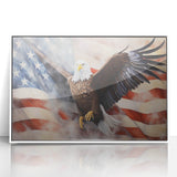 Soaring Eagle & USA Flag - American Flag Wall Art