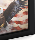 Soaring Eagle & USA Flag - American Flag Wall Art