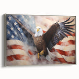 Soaring Eagle & USA Flag - American Flag Wall Art