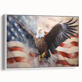 Soaring Eagle & USA Flag - American Flag Wall Art