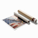 Soaring Eagle & USA Flag - American Flag Wall Art