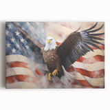 Soaring Eagle & USA Flag - American Flag Wall Art
