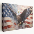 Soaring Eagle & USA Flag - American Flag Wall Art
