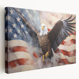 Soaring Eagle & USA Flag - American Flag Wall Art
