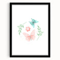 Butterfly and Floral Girls Room Wall Art – Nursery Print