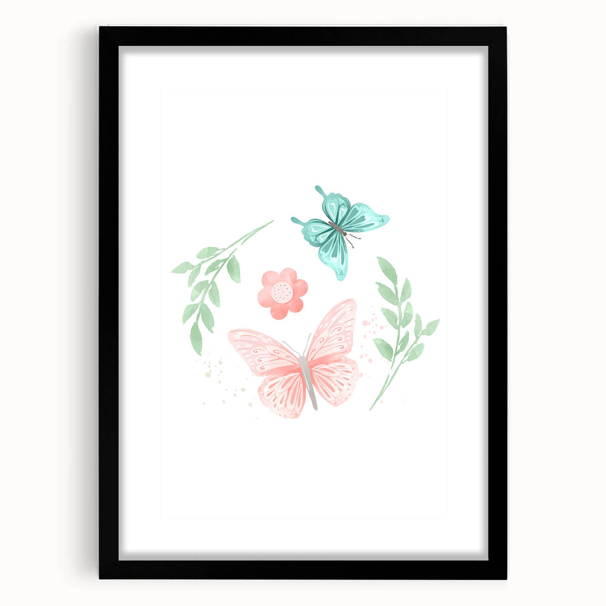 Butterfly and Floral Girls Room Wall Art – Nursery Print
