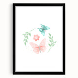 Butterfly and Floral Girls Room Wall Art – Nursery Print