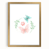 Butterfly and Floral Girls Room Wall Art – Nursery Print