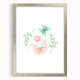 Butterfly and Floral Girls Room Wall Art – Nursery Print