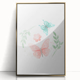 Butterfly and Floral Girls Room Wall Art – Nursery Print