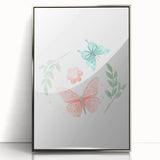 Butterfly and Floral Girls Room Wall Art – Nursery Print