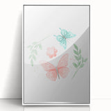 Butterfly and Floral Girls Room Wall Art – Nursery Print
