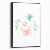 Butterfly and Floral Girls Room Wall Art – Nursery Print