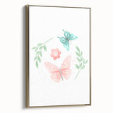 Butterfly and Floral Girls Room Wall Art – Nursery Print