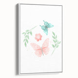 Butterfly and Floral Girls Room Wall Art – Nursery Print