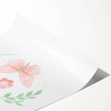 Butterfly and Floral Girls Room Wall Art – Nursery Print