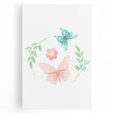 Butterfly and Floral Girls Room Wall Art – Nursery Print