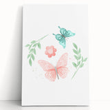 Butterfly and Floral Girls Room Wall Art – Nursery Print