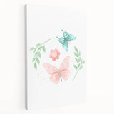 Butterfly and Floral Girls Room Wall Art – Nursery Print