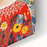 Framed Canvas Art for Children – Floral Girl Kids Room Decor