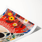 Framed Canvas Art for Children – Floral Girl Kids Room Decor