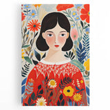 Framed Canvas Art for Children – Floral Girl Kids Room Decor