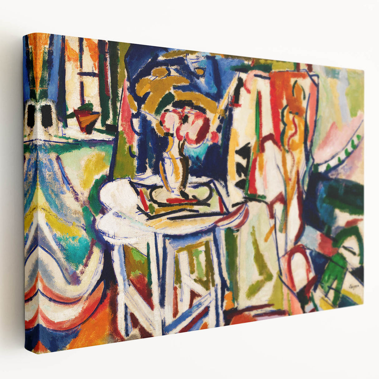 Vibrant Interior Scene - Modern Abstract Art Print by Henry Lyman Sayen