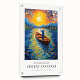 Impressionist-style acrylic painting depicting a swirling starry night sky in deep blue and yellow tones.