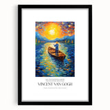 Extra large framed print of an abstract, colorful art piece in vibrant blues and yellows, textured surface.