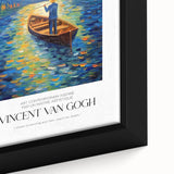 Close-up of a textured, extra large framed canvas featuring an impressionistic black wall art with colorful accents.