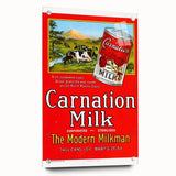 Vintage Carnation Milk Ad Poster | Retro Evaporated Milk Art
