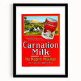 Vintage Carnation Milk Ad Poster | Retro Evaporated Milk Art