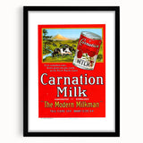Vintage Carnation Milk Ad Poster | Retro Evaporated Milk Art